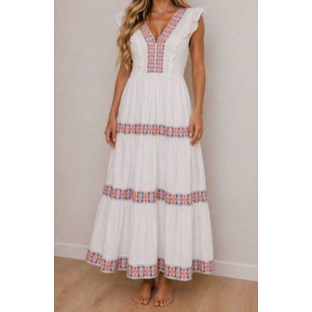 Disney Parks Encanto Themed Cottagecore Cotton Swiss Dots Adult Tunic Drees 2XL - Picture 1 of 6